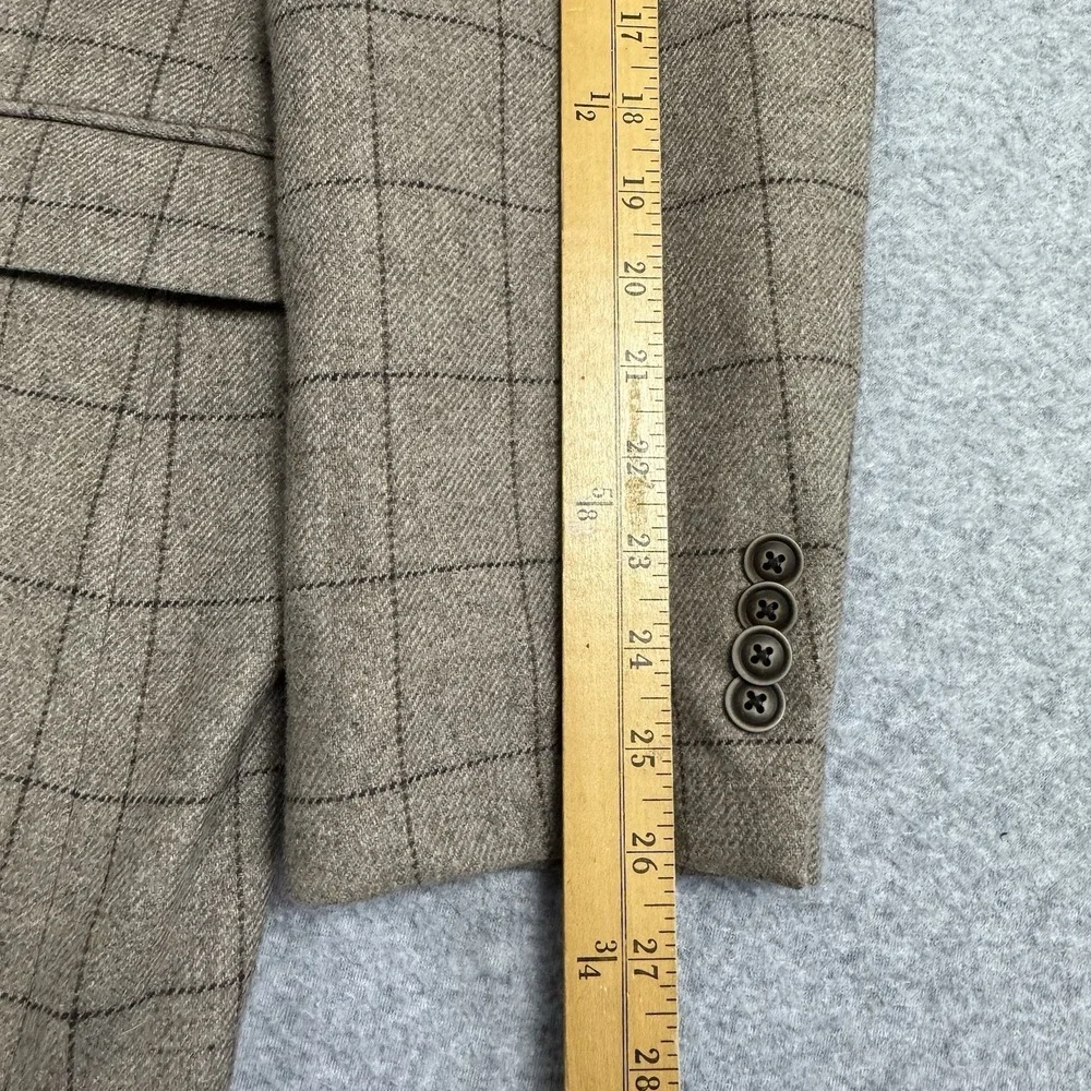 Tommy Hilfiger Wool‎ Blend Windowpane Blazer Mens 44L Double Vent Suit Jacket